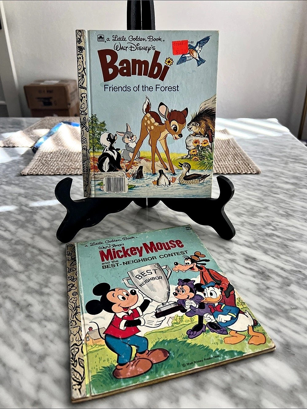 Vintage Golden Press Bambi Friends of the Forest and Mickey Mouse Best Neighbor